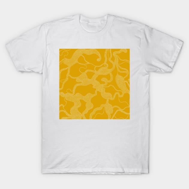 Abstract, Boho Dots In Mustard T-Shirt by matise